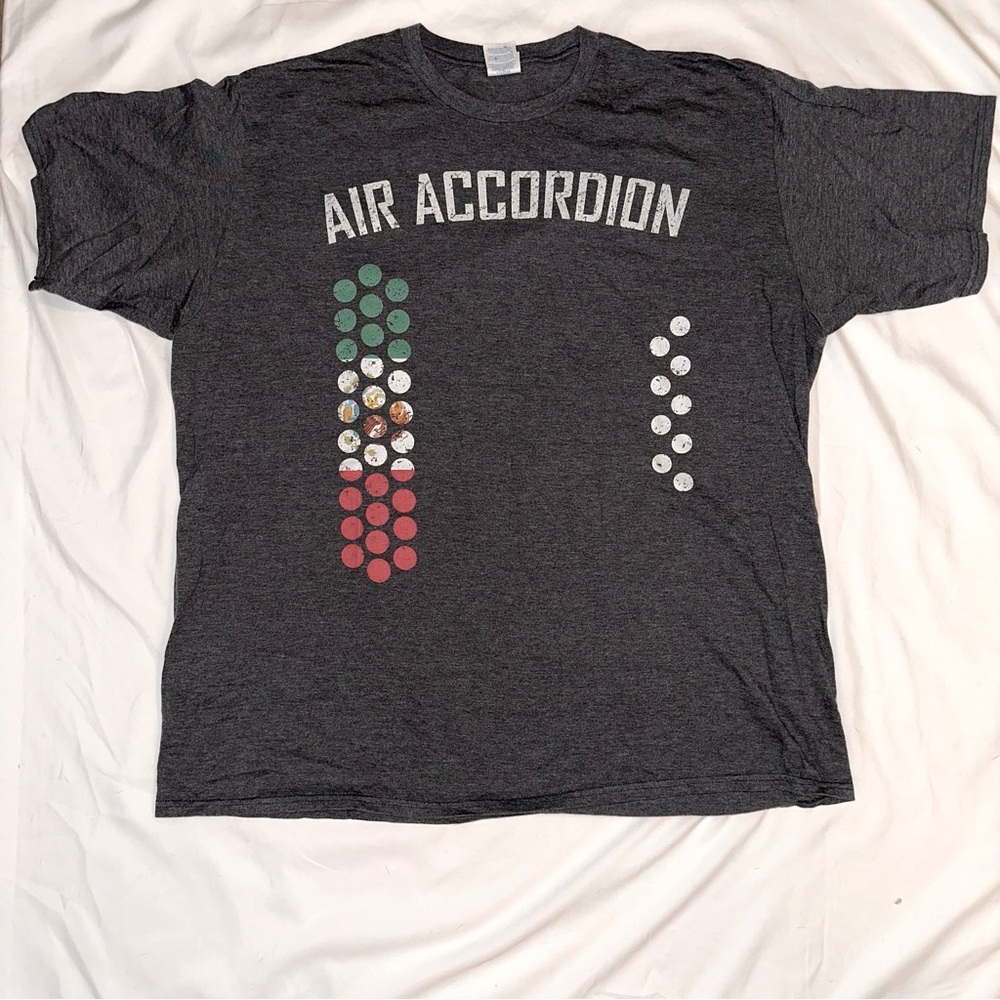 Men’s Novelty Tee Air Accordion Cinco de Mayo Mexican Independence Party Sz 2XL